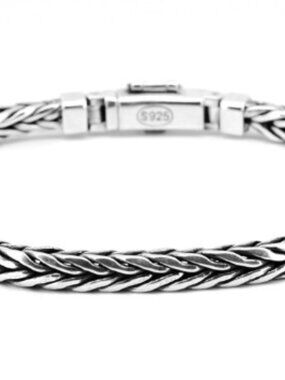 NEW Men's Yurman Inspired 925 Sterling Silver Woven Wheat Styled 8.5" Bracelet